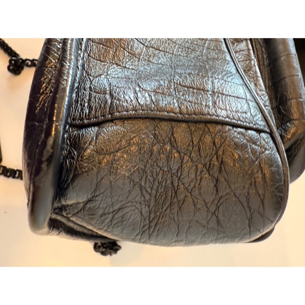 Saint Laurent Niki Medium Croc-Embossed Bag in Black - Picture 12 of 15